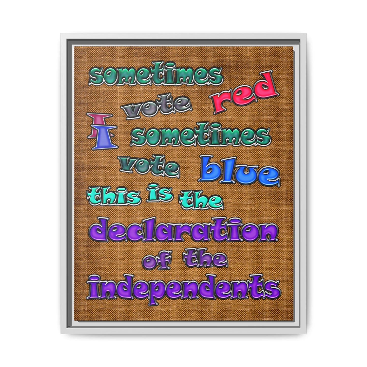 declaration of the independents - framed canvas art (brown papyrus)