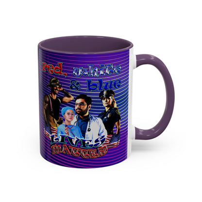 rw&b lives matter - Accent Mug (purple wave)