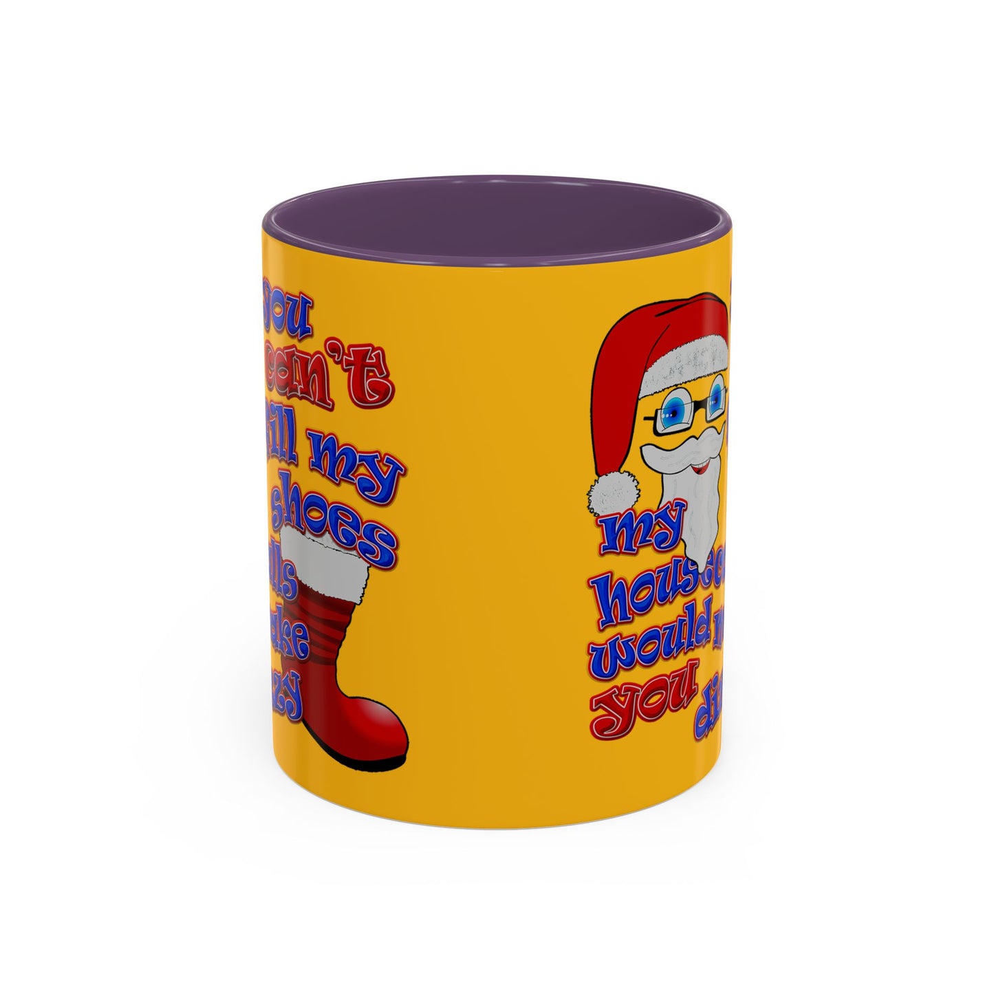 santa's shoes - Accent Mug (yellow)