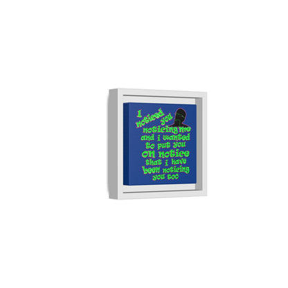 noticed you noticing - framed canvas art (dark blue)
