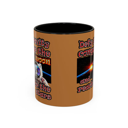 defy conquer reach - Accent Mug (light brown)