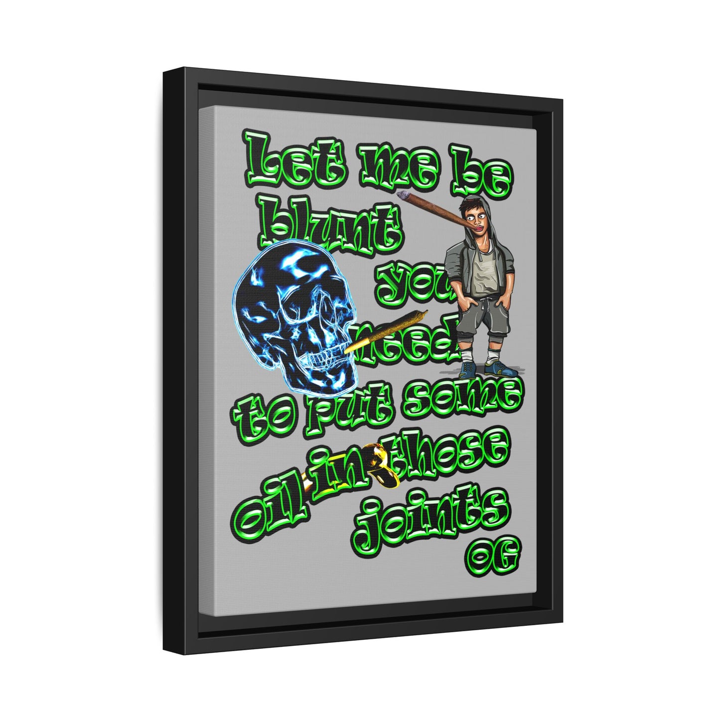 og - framed canvas art (light grey)