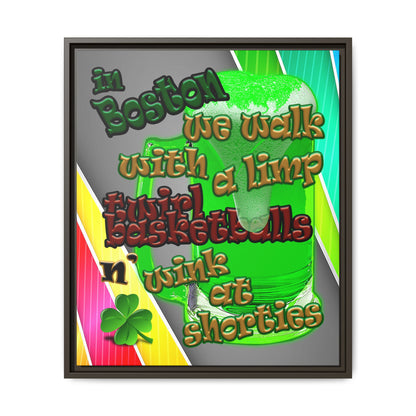celtics logo - framed canvas art (rainbow split)