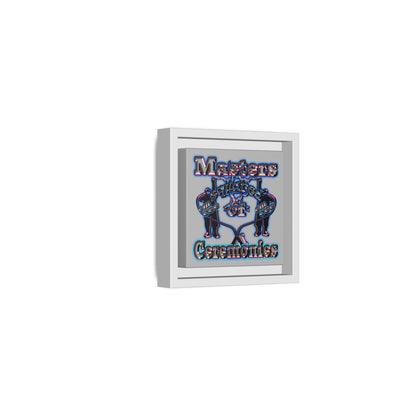 em cee squared - framed canvas art (light grey)