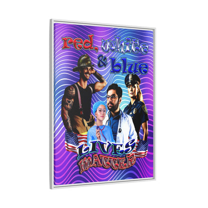 rw&b lives matter - framed canvas art (purple wave)