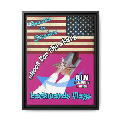 shoot for the stars - framed canvas art (pink)