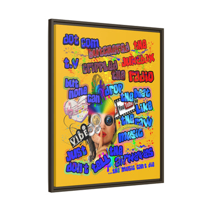 drop the beat - framed canvas art (yellow)