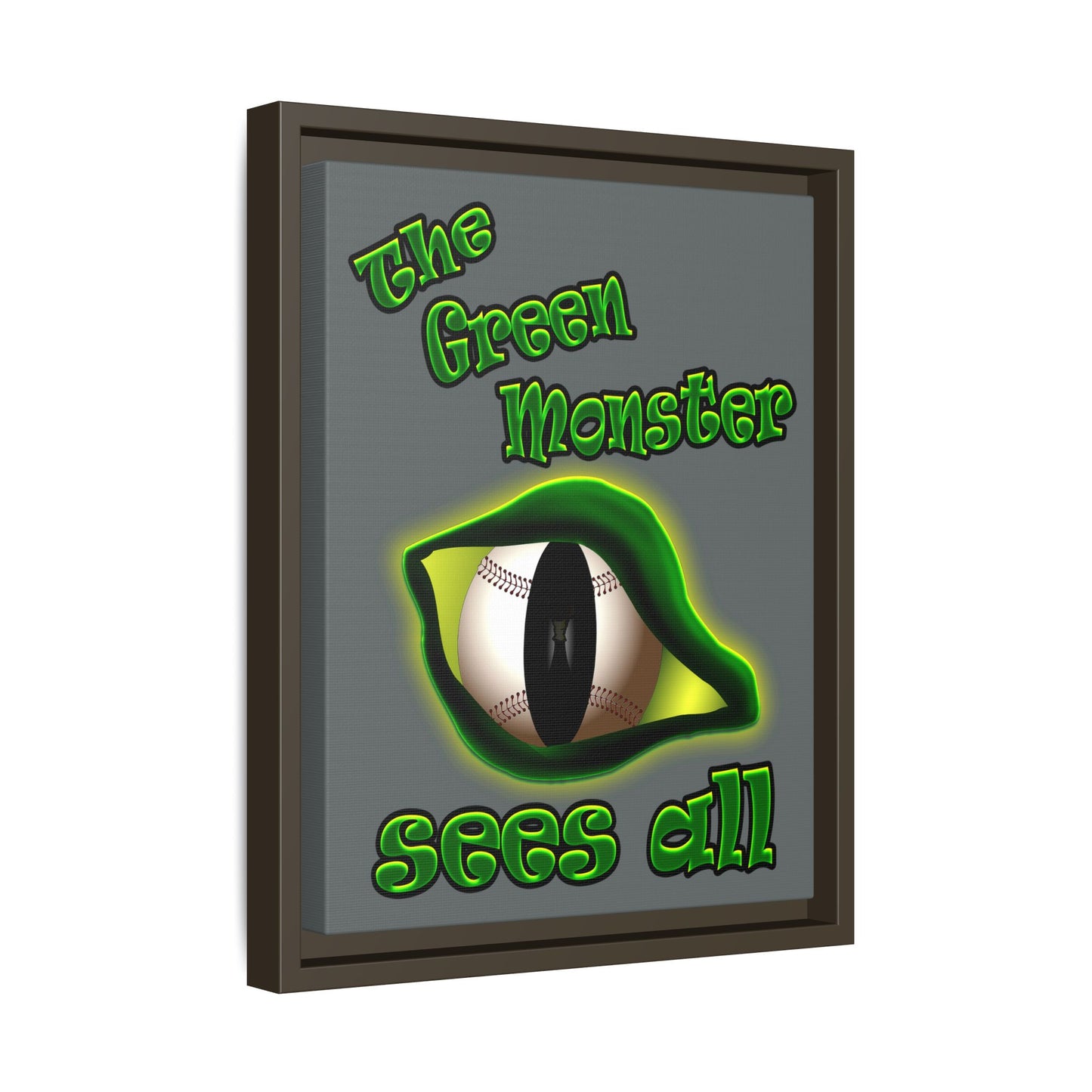 green monster - framed canvas art (dark grey)