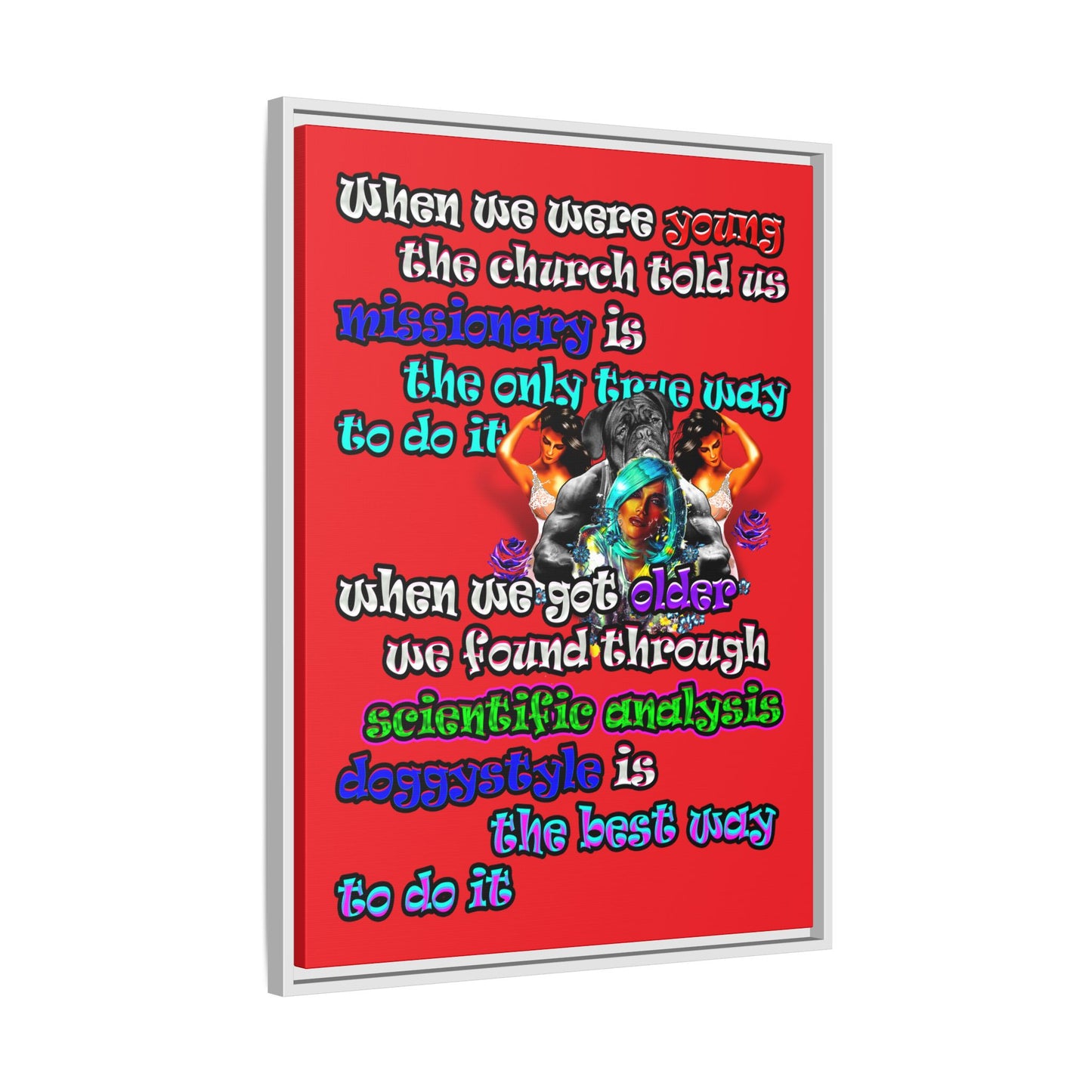 doggystyle - framed canvas art (red)