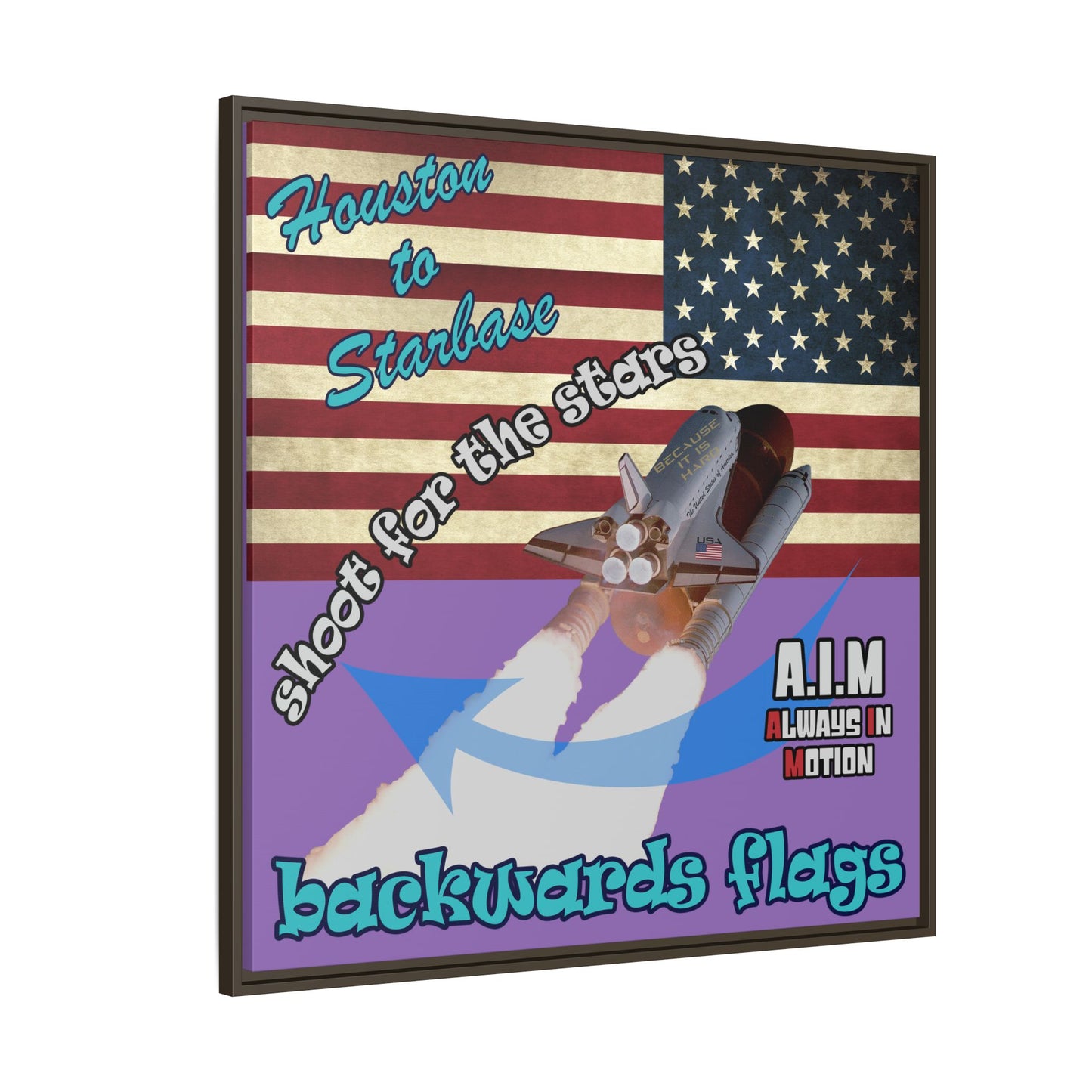 shoot for the stars - framed canvas art (light purple)