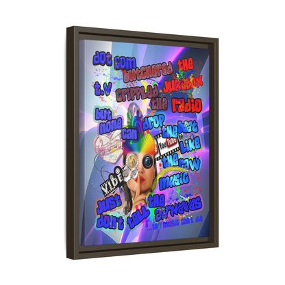 drop the beat - framed canvas art (grey-pink wave)