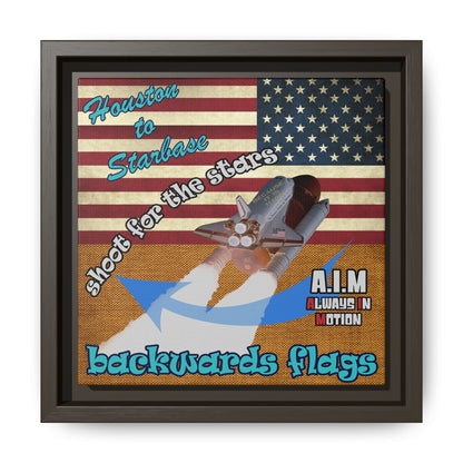 shoot for the stars - framed canvas art (brown papyrus)
