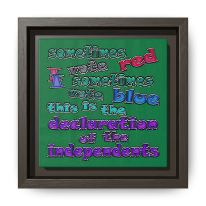 declaration of the independents - framed canvas art (dark green)
