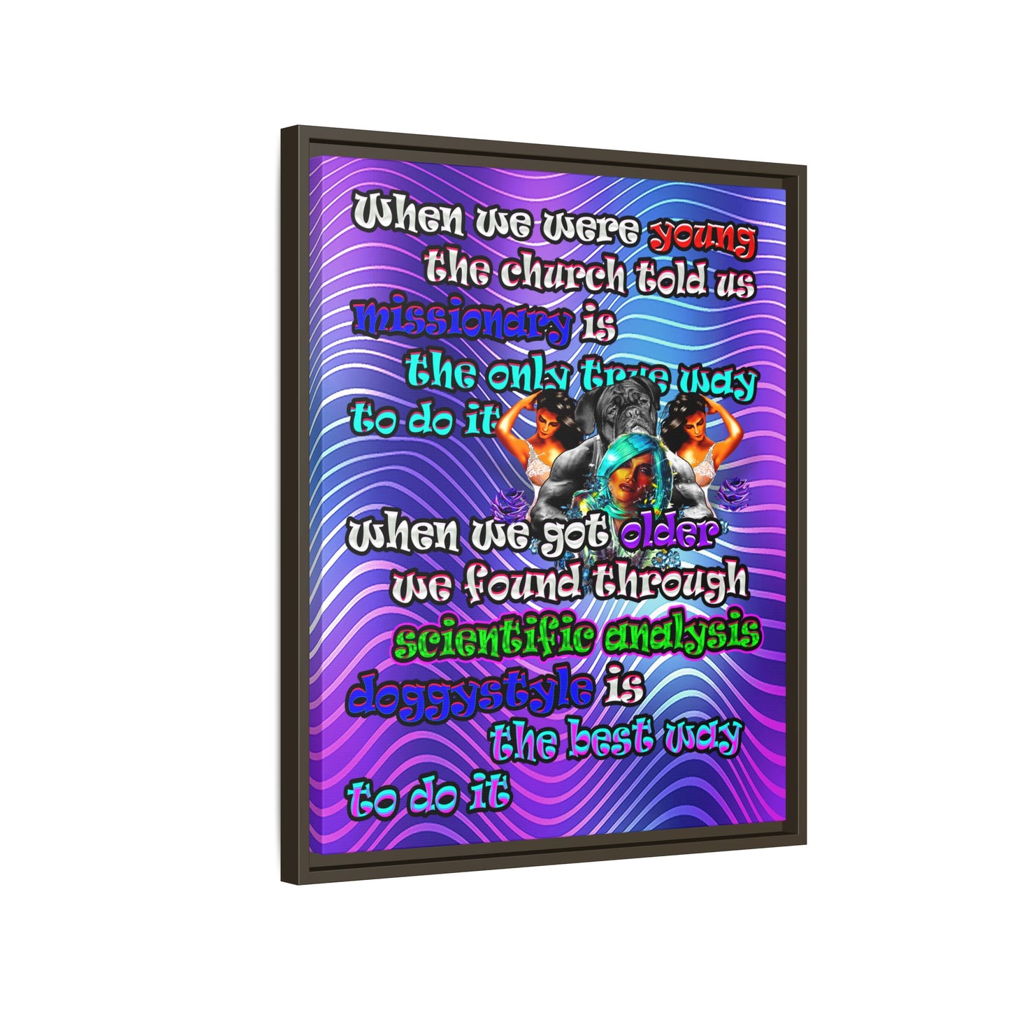 doggystyle - framed canvas art (purple wave)