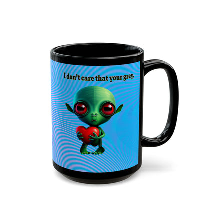 I don't care that your grey - Black Mug (light blue-purple wave)
