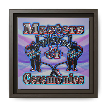 em cee squared - framed canvas art (light blue-pink wave)