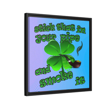 stick that in your pipe and smoke it - framed canvas art (light blue-purple wave)