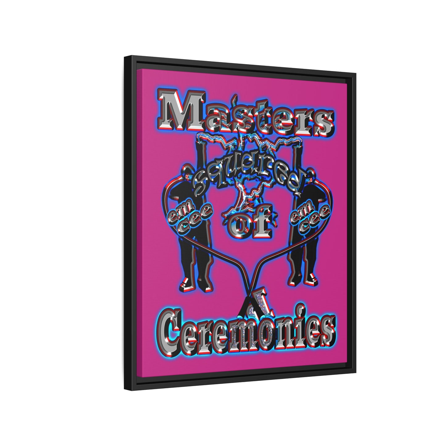 em cee squared - framed canvas art (pink)