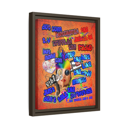 drop the beat - framed canvas art (burnt orange)