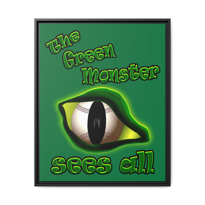green monster - framed canvas art (dark green)
