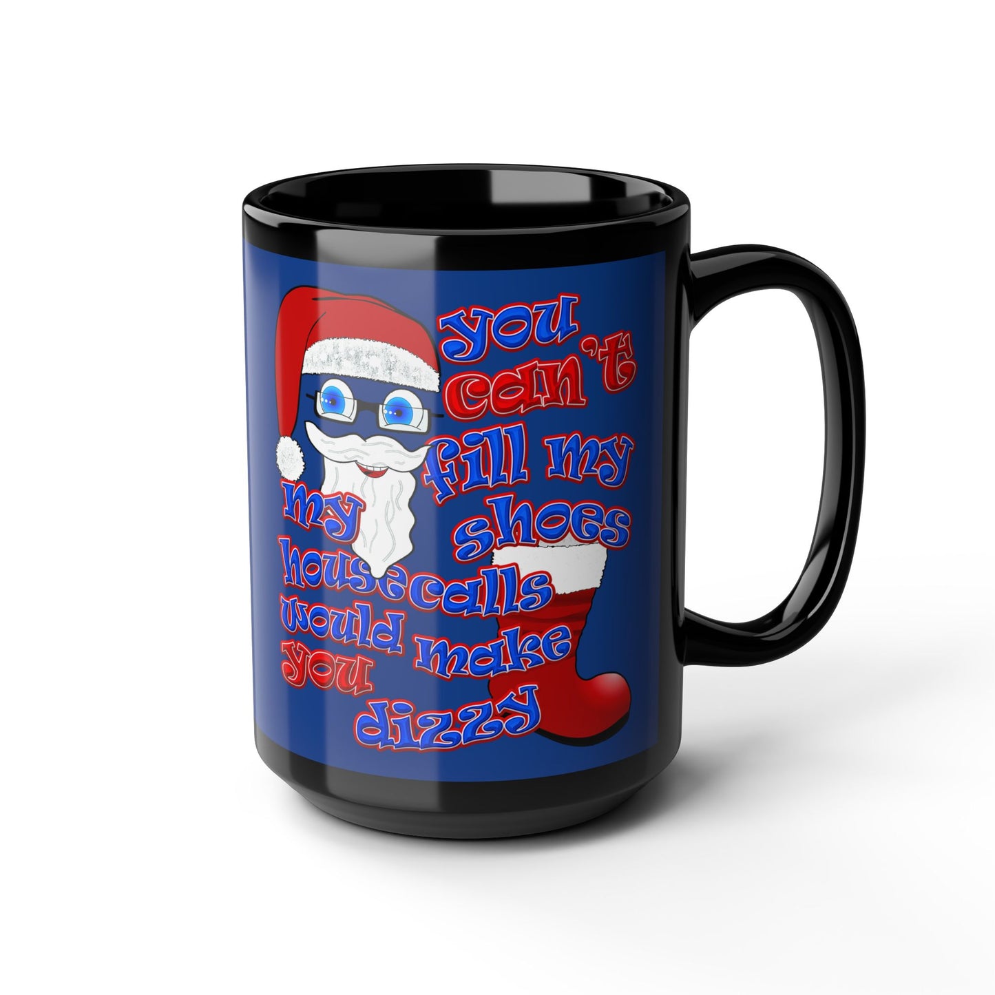 santa's shoes - Black Mug (dark blue)