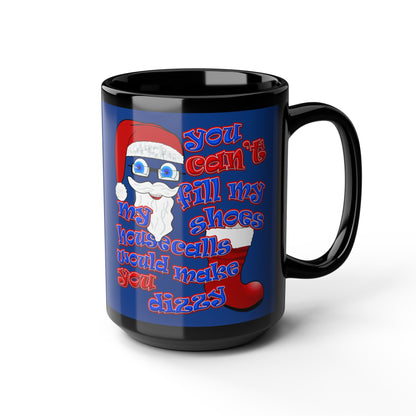 santa's shoes - Black Mug (dark blue)