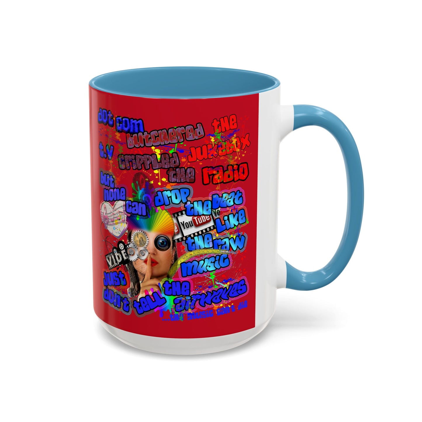 drop the beat - Accent Mug (dark red)