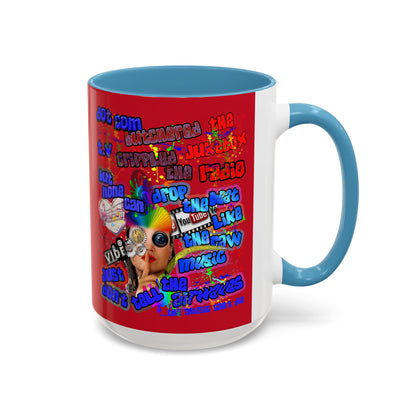 drop the beat - Accent Mug (dark red)