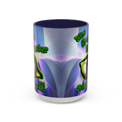 green monster - Accent Mug (grey-pink wave)