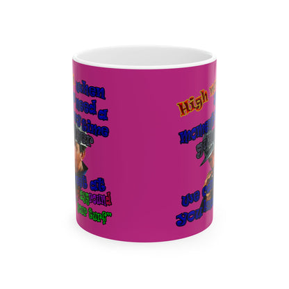 high noon - White Mug (pink)