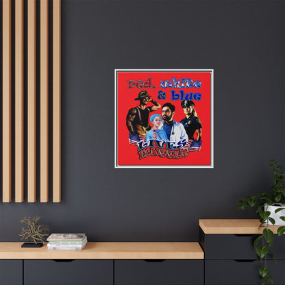 rw&b lives matter - framed canvas art (red)