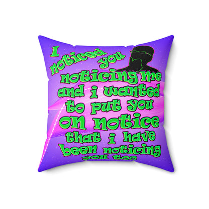 noticed you noticing - Spun Polyester Square Pillow - (purple-pink wave)