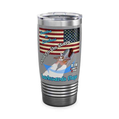 shoot for the stars - Ringneck Tumbler, 20oz (grey)