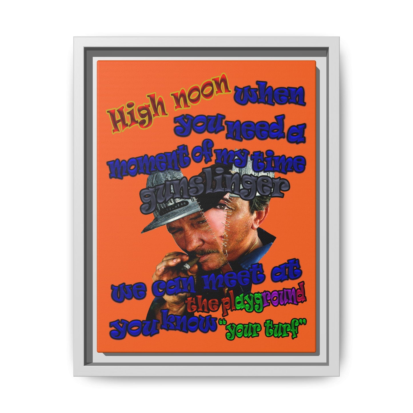 high noon - framed canvas art (orange)