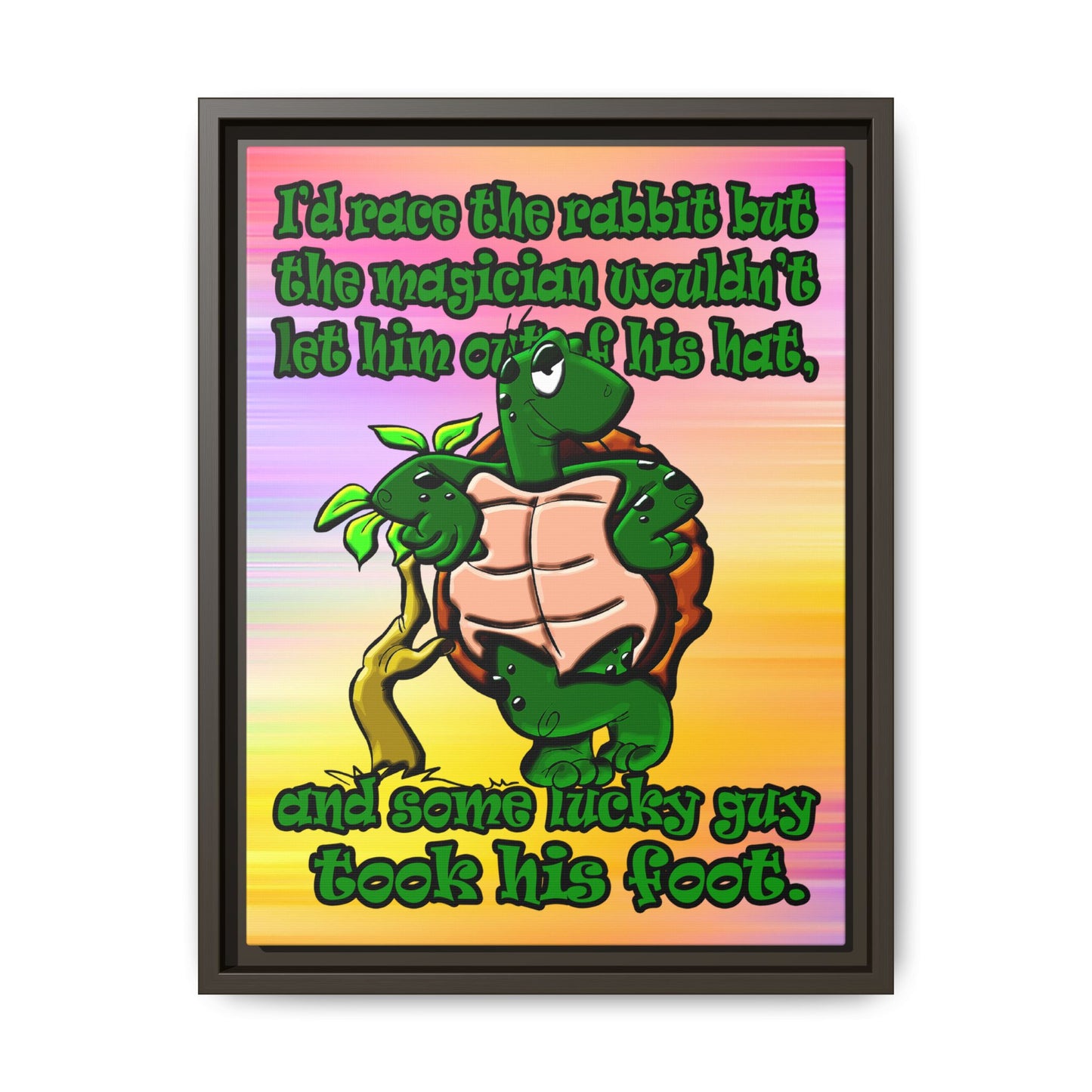 turtle race - framed canvas art (color blur)