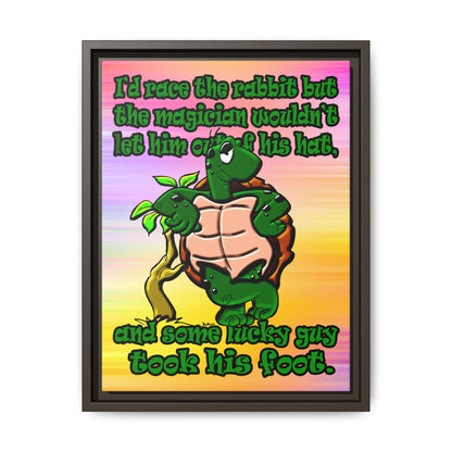 turtle race - framed canvas art (color blur)