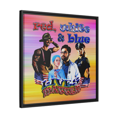 rw&b lives matter - framed canvas art (color blur)