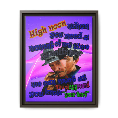 high noon - framed canvas art (purple-pink wave)