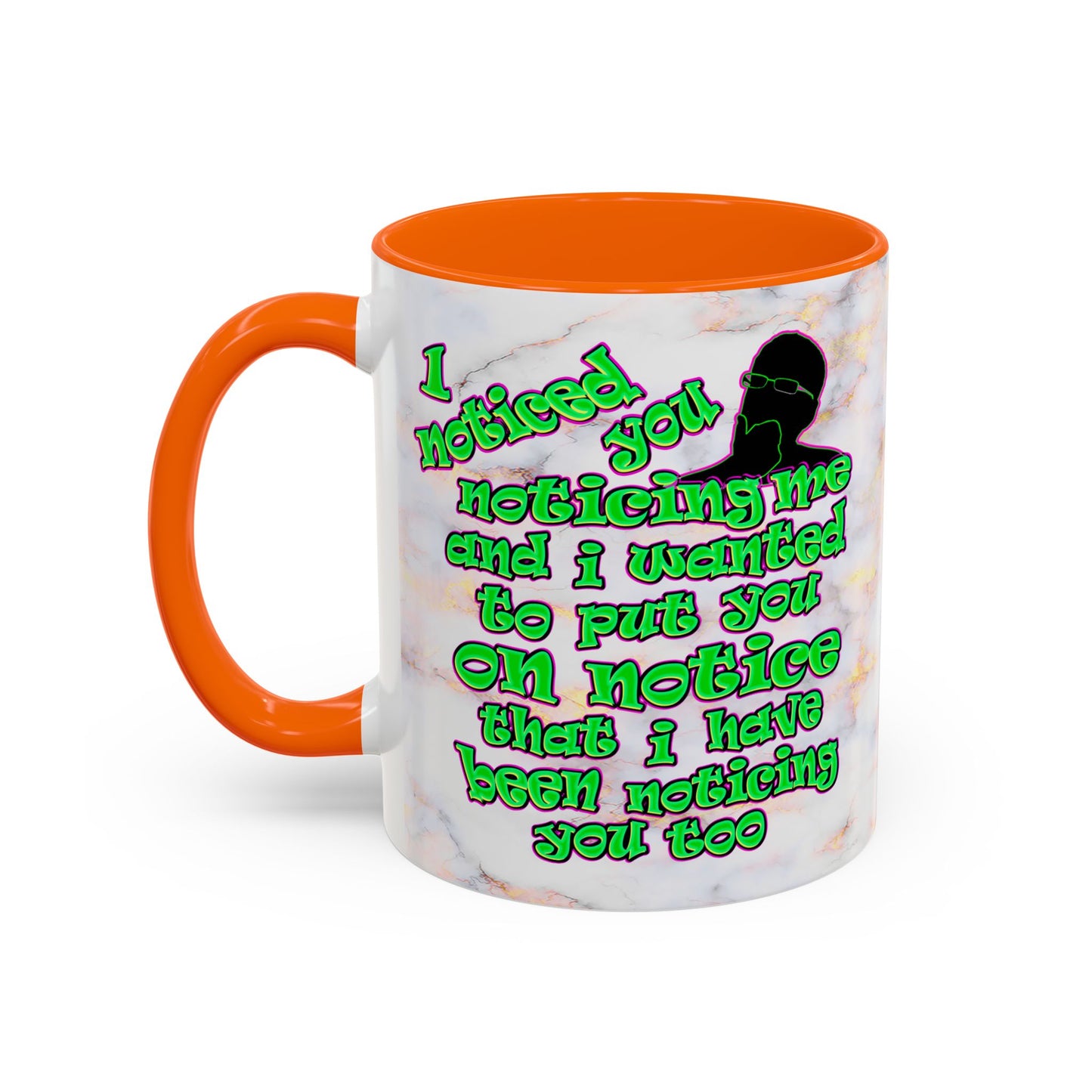 noticed you noticing - Accent Mug (white marble)