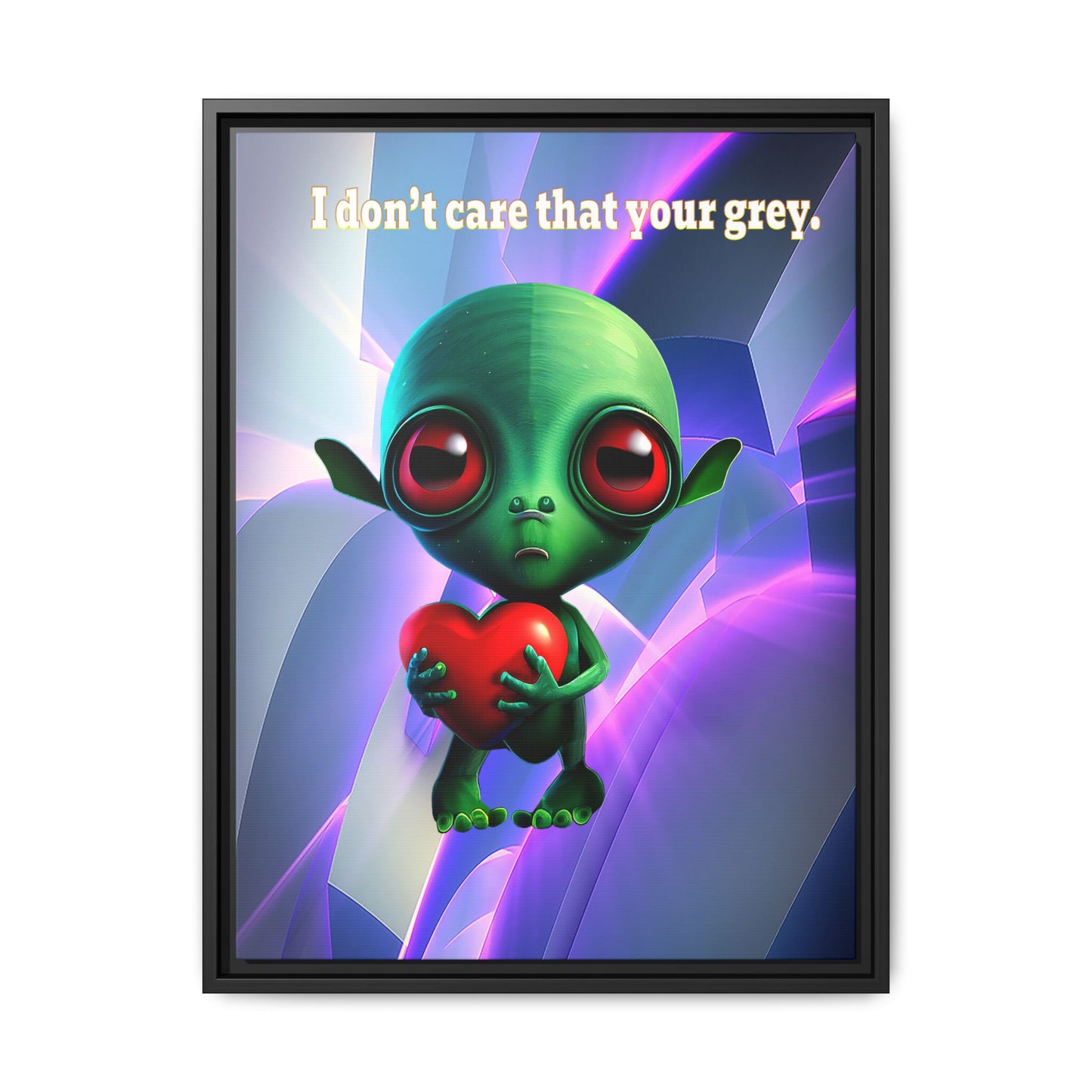 I don't care that your grey - framed canvas art (grey-pink wave)