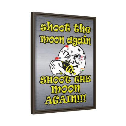 shoot the moon again - framed canvas art (brushed nickel)