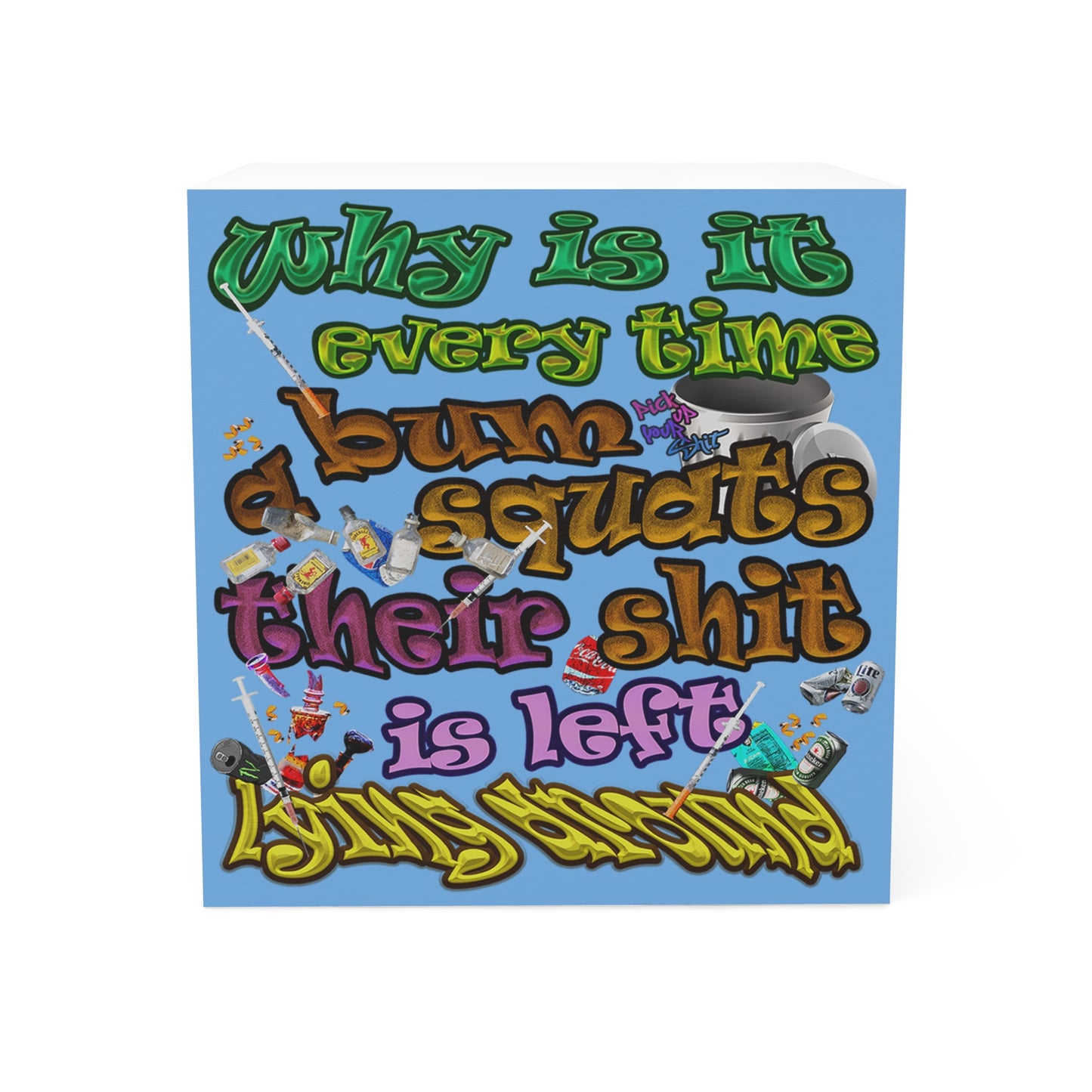 the bum's shit - note cube (light blue)