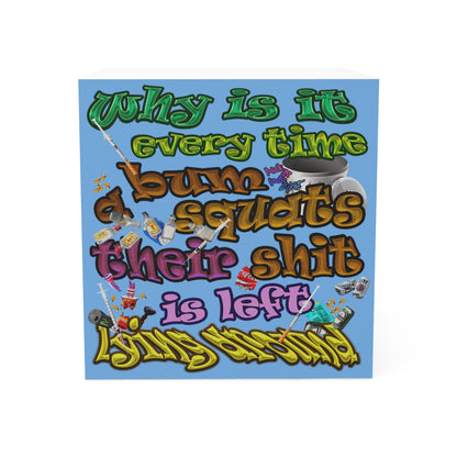 the bum's shit - note cube (light blue)