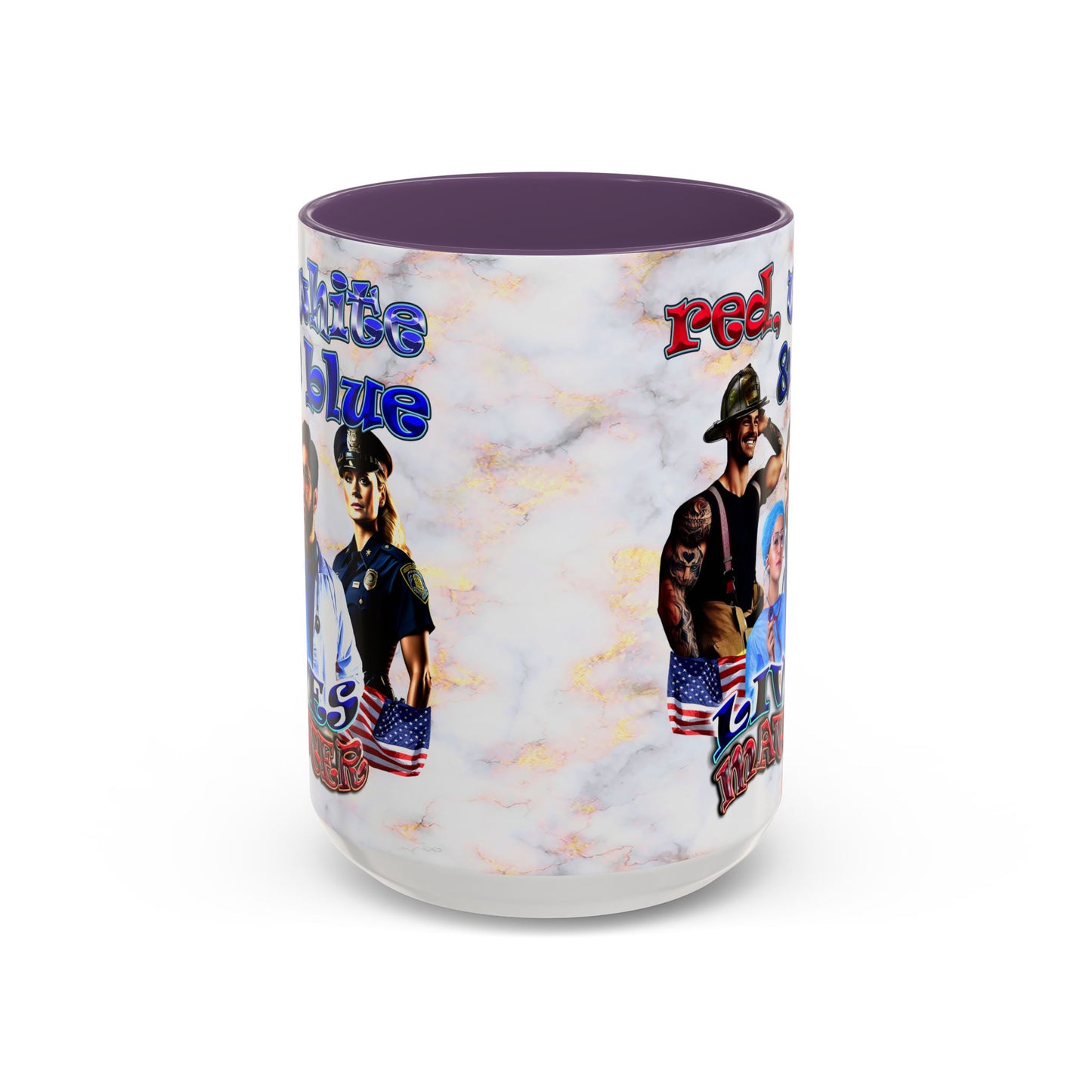 rw&b lives matter - Accent Mug (white marble)