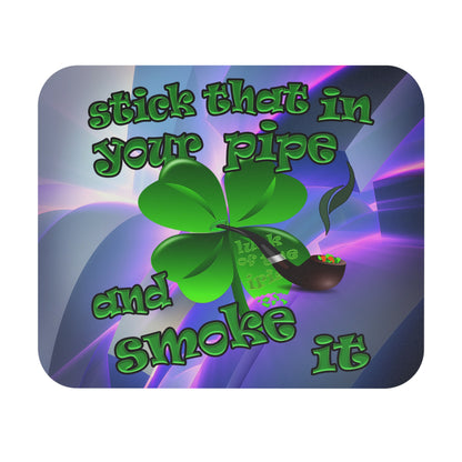 stick that in your pipe and smoke it - Mouse Pad (Rectangle) (grey-pink wave)
