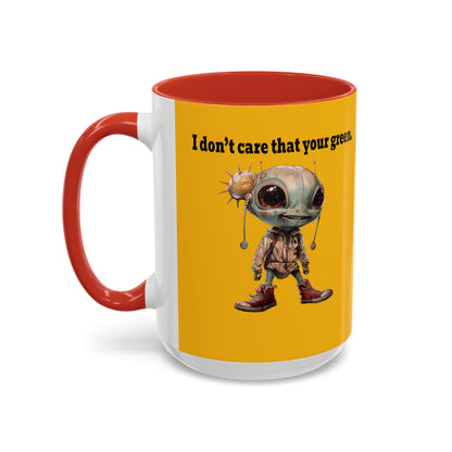 I don't care that your grey - Accent Mug (yellow)