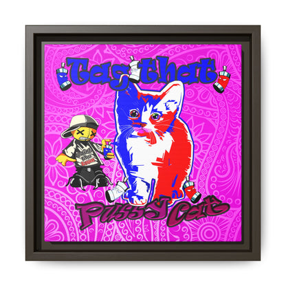 tag that - framed canvas art (pink swirl)