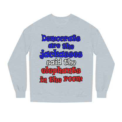 donkeys and elephants - Unisex Crew Neck Sweatshirt