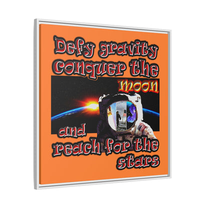 defy conquer reach - framed canvas art (crusta)