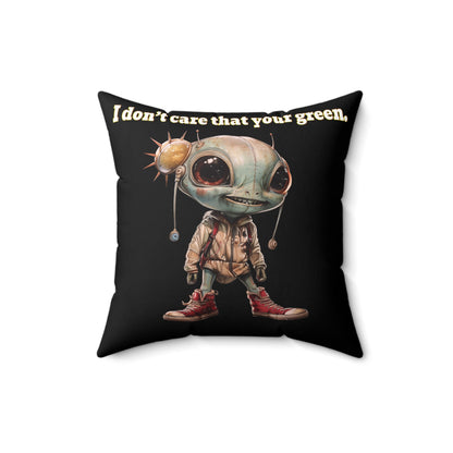 I don't care that your grey - Spun Polyester Square Pillow - (black)